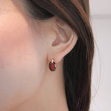 ガーネット ダイヤモンド ピアス 18金 ハスナ HASUNA エシカルジュエリー