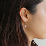 あこやパール ダイヤモンド ショート ピアス 18金 ハスナ HASUNA エシカルジュエリー