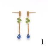 ロングピアス 18金 K18 天然石 誕生石 エシカルジュエリー HASUNA ハスナ