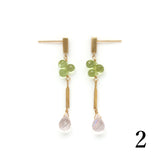 ロングピアス 18金 K18 天然石 誕生石 エシカルジュエリー HASUNA ハスナ