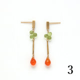 ロングピアス 18金 K18 天然石 誕生石 エシカルジュエリー HASUNA ハスナ