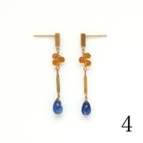 ロングピアス 18金 K18 天然石 誕生石 エシカルジュエリー HASUNA ハスナ