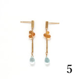 ロングピアス 18金 K18 天然石 誕生石 エシカルジュエリー HASUNA ハスナ