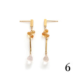 ロングピアス 18金 K18 天然石 誕生石 エシカルジュエリー HASUNA ハスナ