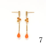 ロングピアス 18金 K18 天然石 誕生石 エシカルジュエリー HASUNA ハスナ