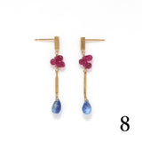 ロングピアス 18金 K18 天然石 誕生石 エシカルジュエリー HASUNA ハスナ