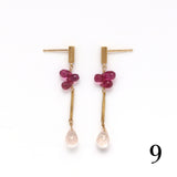 ロングピアス 18金 K18 天然石 誕生石 エシカルジュエリー HASUNA ハスナ