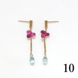 ロングピアス 18金 K18 天然石 誕生石 エシカルジュエリー HASUNA ハスナ