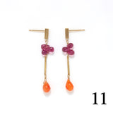 ロングピアス 18金 K18 天然石 誕生石 エシカルジュエリー HASUNA ハスナ