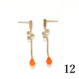 ロングピアス 18金 K18 天然石 誕生石 エシカルジュエリー HASUNA ハスナ