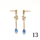 ロングピアス 18金 K18 天然石 誕生石 エシカルジュエリー HASUNA ハスナ