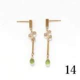 ロングピアス 18金 K18 天然石 誕生石 エシカルジュエリー HASUNA ハスナ