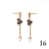 ロングピアス 18金 K18 天然石 誕生石 エシカルジュエリー HASUNA ハスナ