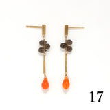 ロングピアス 18金 K18 天然石 誕生石 エシカルジュエリー HASUNA ハスナ