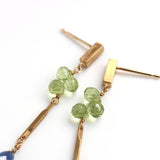 ロングピアス 18金 K18 天然石 誕生石 エシカルジュエリー HASUNA ハスナ