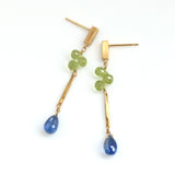 ロングピアス 18金 K18 天然石 誕生石 エシカルジュエリー HASUNA ハスナ