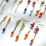 ロングピアス 18金 K18 天然石 誕生石 エシカルジュエリー HASUNA ハスナ