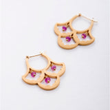 luxe パターンピアス ルビー ゴールド【オーダー制作】