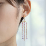 ルビー ピンクグラデーション ピアス HASUNA エシカルジュエリー ハスナ