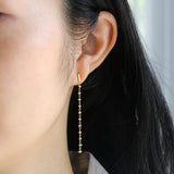 イエローサファイア ロングピアス   9月誕生石 HASUNA エシカルジュエリー