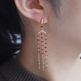 luxe シャンデリアピアス ガーネット&カラーチェンジガーネット【オーダー制作】