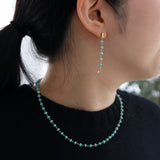 ターコイズ 12月誕生石 アリゾナ産ターコイズ ロングピアス サステナブル エシカルジュエリー HASUNA