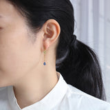 ロングピアス 18金 K18 天然石 誕生石 エシカルジュエリー HASUNA ハスナ