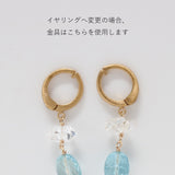 luxe Essence ロングピアス ターコイズ＆オリーブクォーツ【オーダー制作】