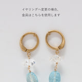luxe Essence シャンデリアピアス アクアマリン＆インペリアルトパーズ【オーダー制作】