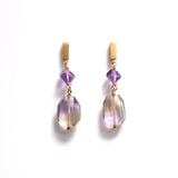 luxe Essence ショートピアス アメトリン＆アメシスト