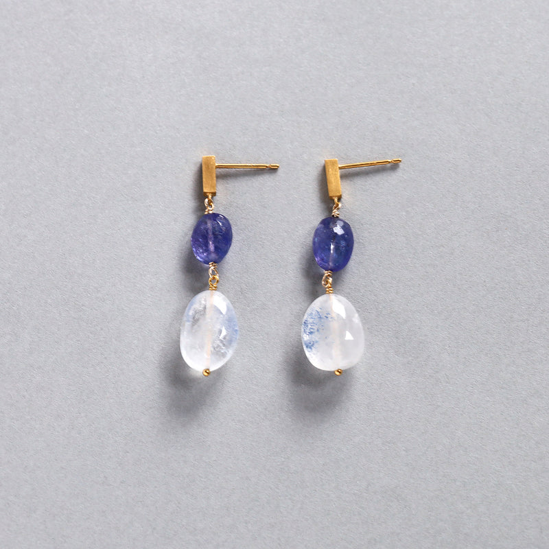 luxe Essence ピアス デュモルチェライトインクォーツ&タンザナイト 2stones