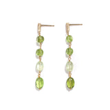 luxe Essence ロングピアス ペリドット＆クリソベリルキャッツアイ 4stones