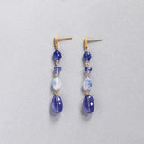 luxe Essence ピアス デュモルチェライトインクォーツ&タンザナイト 4stones blue