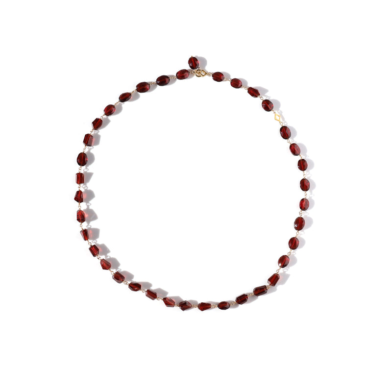 luxe Essence ネックレス ガーネット ツイスト&オーバル