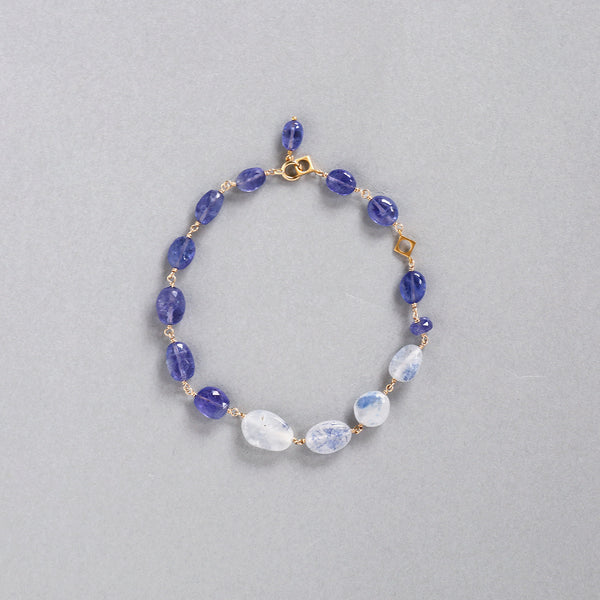 luxe Essence ブレスレット デュモルチェライトインクォーツ&タンザナイト blue