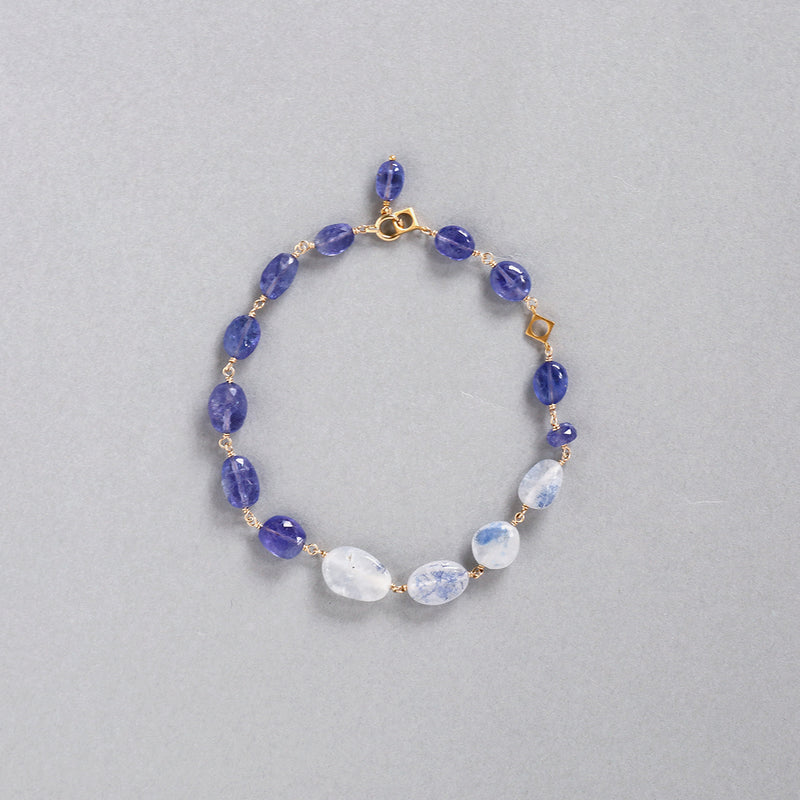 luxe Essence ブレスレット デュモルチェライトインクォーツ&タンザナイト blue