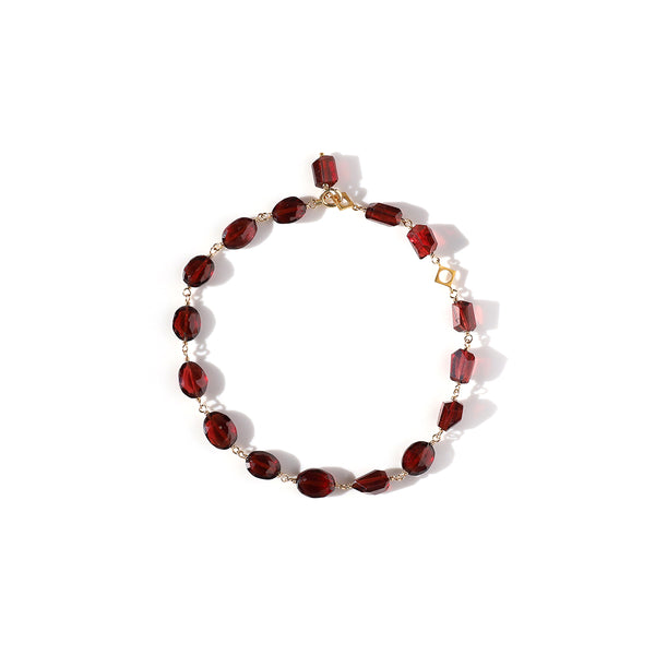 luxe Essence ブレスレット ガーネット ツイスト&オーバル