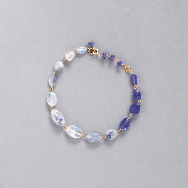 luxe Essence ブレスレット デュモルチェライトインクォーツ&タンザナイト white