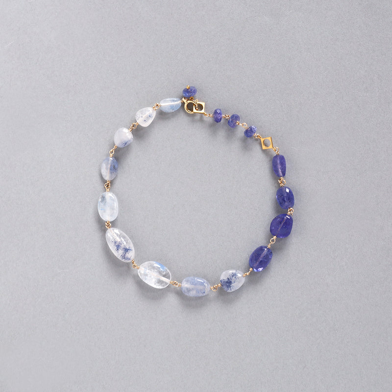 luxe Essence ブレスレット デュモルチェライトインクォーツ&タンザナイト white