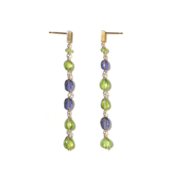luxe Essence ロングピアス ペリドット＆アイオライト