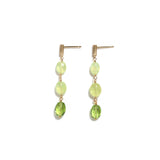 luxe Essence ロングピアス ペリドット＆クリソベリルキャッツアイ 3stones