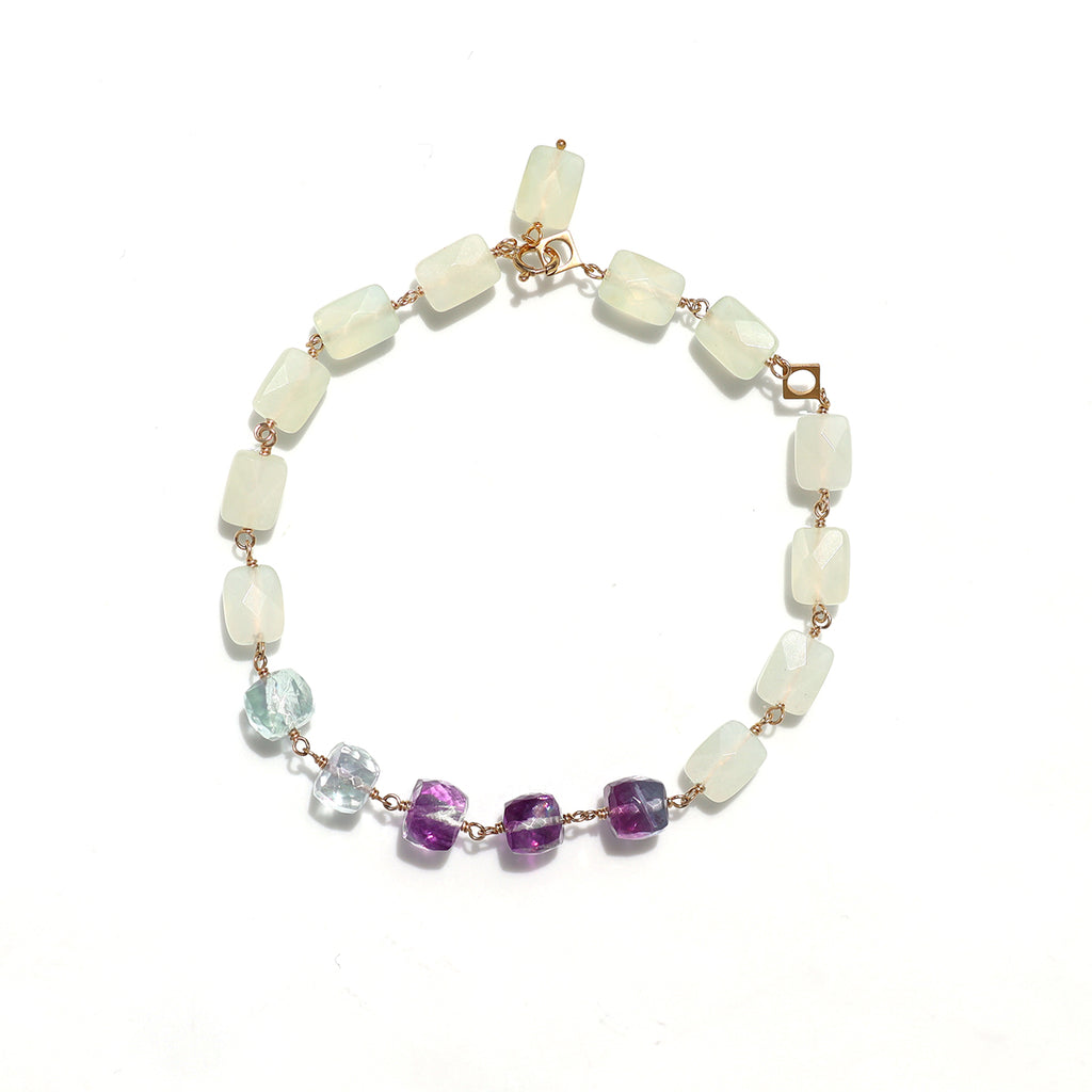 n*o様 luxe Essence アクアマリン＆ブルーカルセドニー ブレスレッ n*o様 luxe Essence アクアマリン＆ブルーカルセドニー