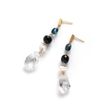 luxe Essenceピアス ロンドンブルートパーズ＆クリスタル 4stones