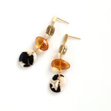 One of a kind ロングピアス ビアクォーツ＆ウィルクス貝 3stones