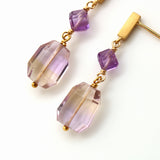 luxe Essence ショートピアス アメトリン＆アメシスト