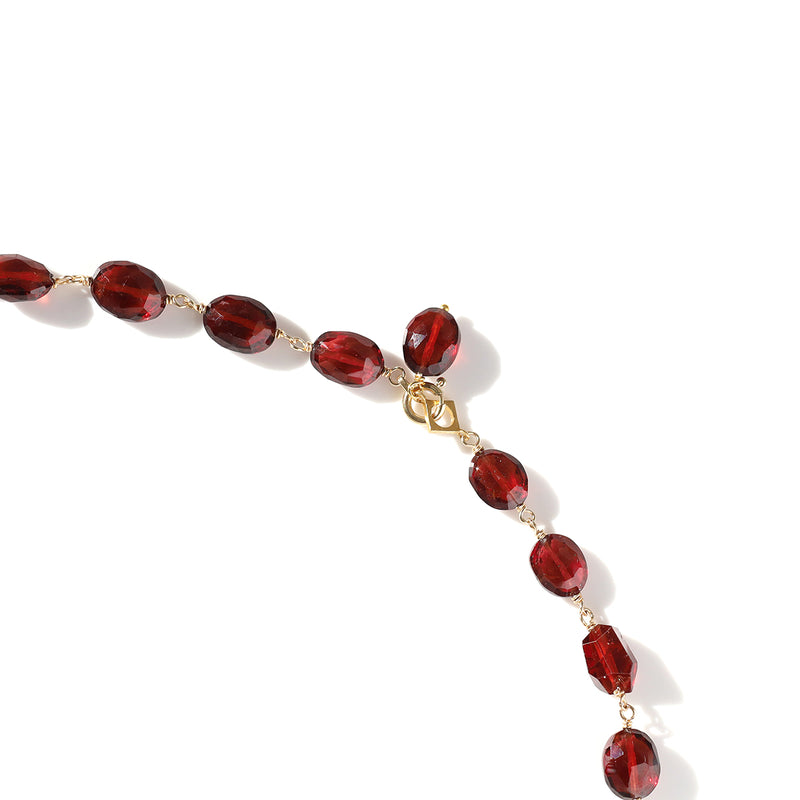 luxe Essence ネックレス ガーネット ツイスト&オーバル