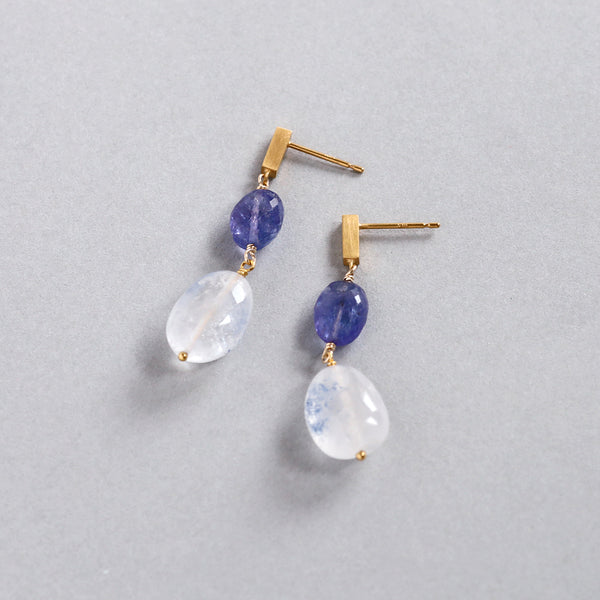 luxe Essence ピアス デュモルチェライトインクォーツ&タンザナイト 2stones