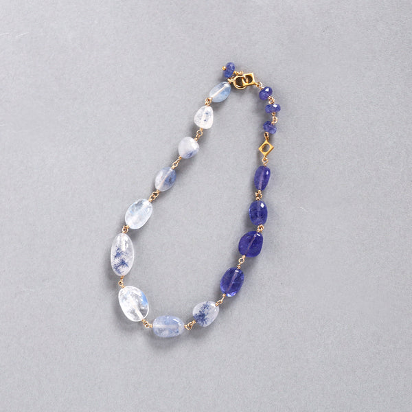 luxe Essence ブレスレット デュモルチェライトインクォーツ&タンザナイト white