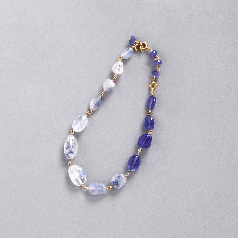 luxe Essence ブレスレット デュモルチェライトインクォーツ&タンザナイト white