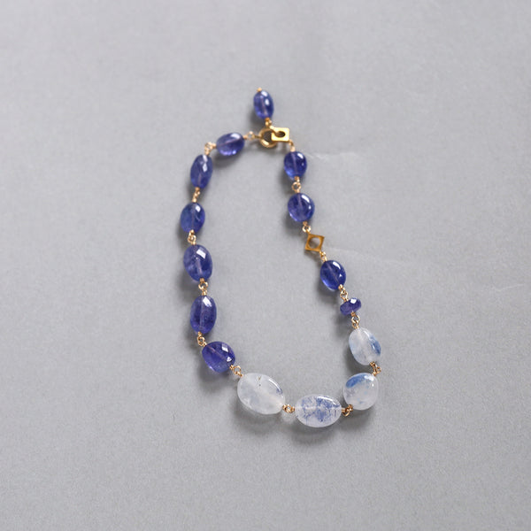 luxe Essence ブレスレット デュモルチェライトインクォーツ&タンザナイト blue